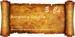 Berghold Csilla névjegykártya