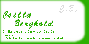 csilla berghold business card